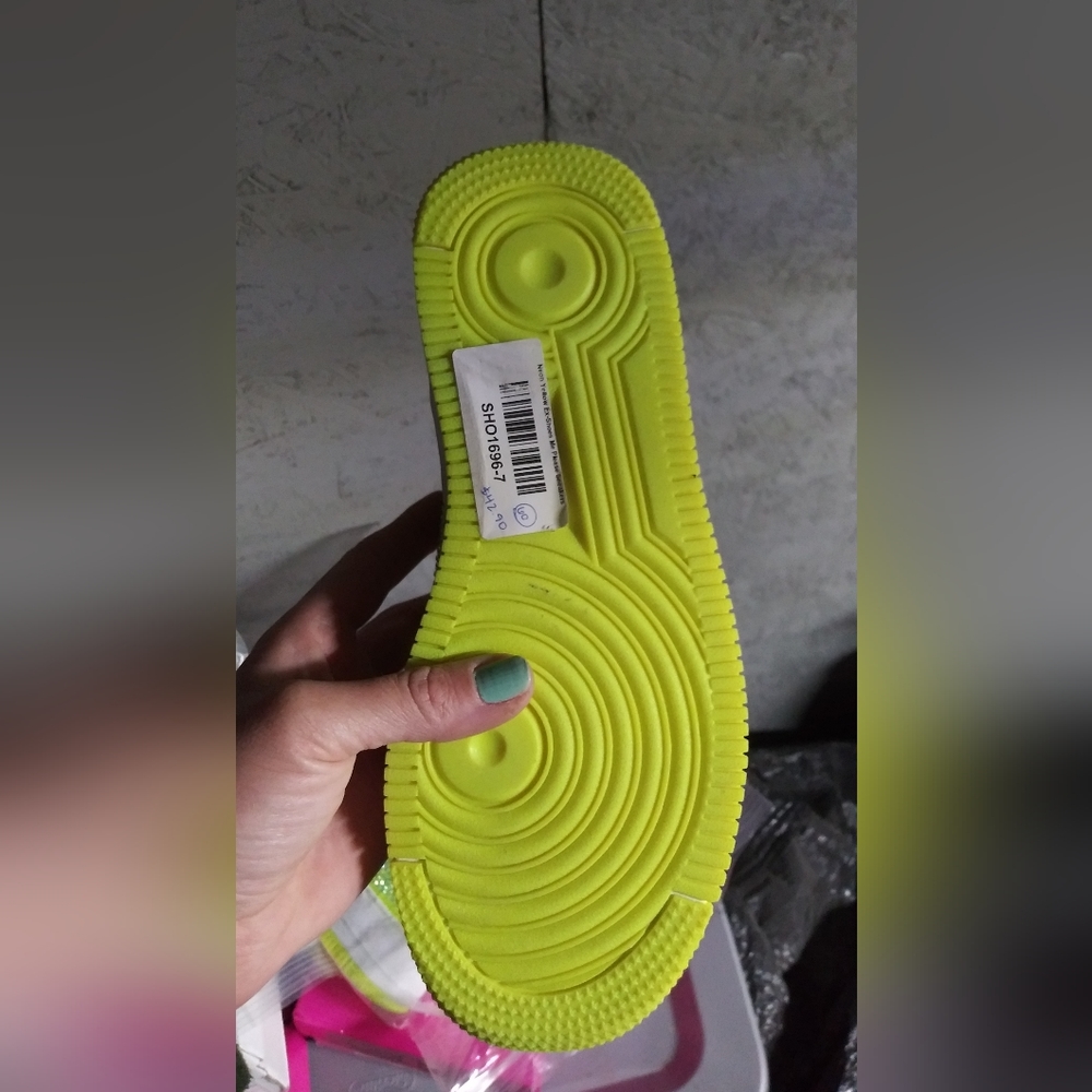 Neon Yellow Rhinestone Sneakers